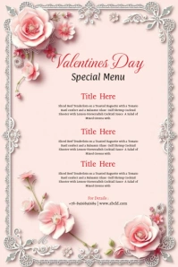 White List-based Valentine's Day Menu Pinterest Graphic template