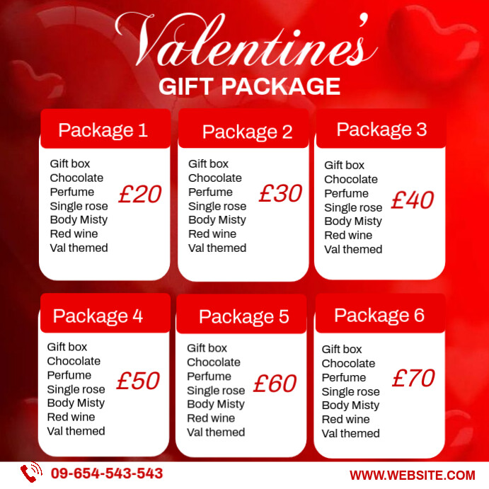 For Boyfriend White List-based Valentine's Gift Package Template Design ...