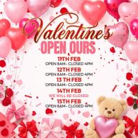White List-based Valentines Day Business Hours Instagram Post template