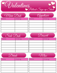 Valentine Potluck Sign Up Sheet Template | PosterMyWall