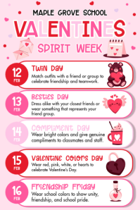 White List-based Valentines Spirit Week Poster template