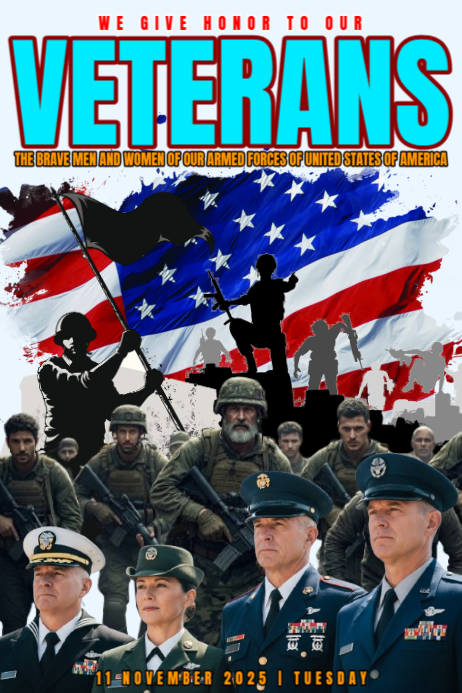 White List-based Veterans Day Poster template