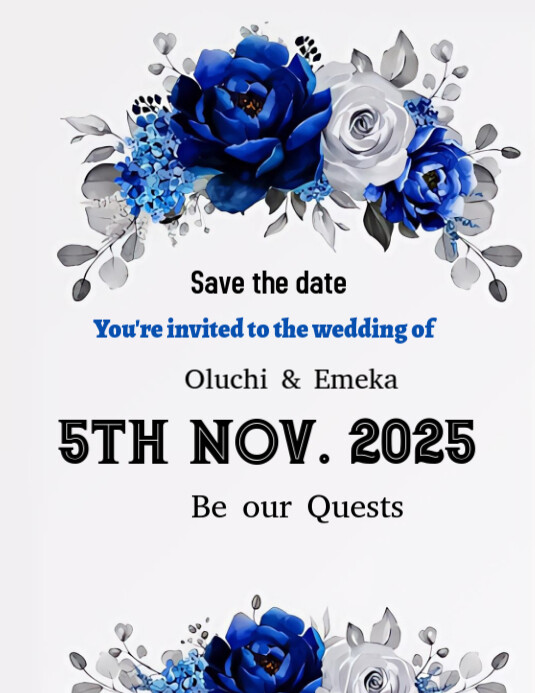 White List-based Wedding Invitations Card  Flyer (us Letter) template