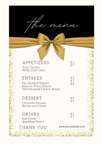 White List-based Wedding Menu A2 template