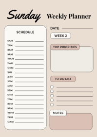 White Weekly Planner A4 Template - Page 7