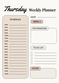 White Weekly Planner A4 Template - Page 4