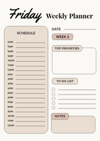 White Weekly Planner A4 Template - Page 5
