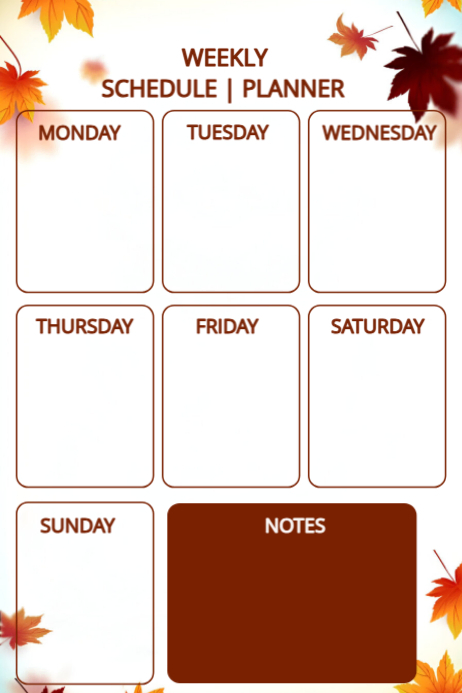 White Weekly Planner Posters Template | PosterMyWall