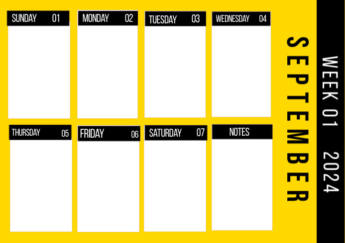 White List-based Weekly Schedule A4 Template | PosterMyWall