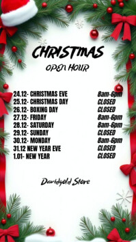 White List-based White Christmas Open Hour  Instagram Story template