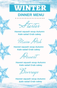 White List-based Winter Dinner Menu Template Tabloid