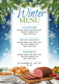 White List-based Winter Menu A4 template