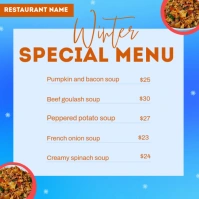 White List-based Winter Menu Instagram Post template