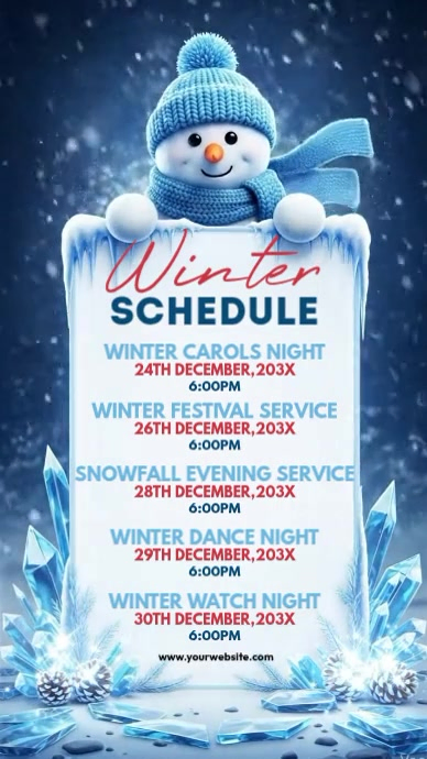 White List-based Winter Opening Hours Invitation Instagram Story template