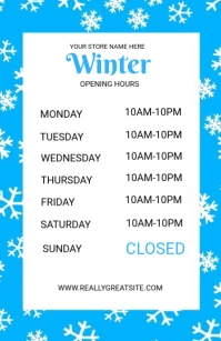 White List-based Winter Opening Hours  Tabloid Tabloide template