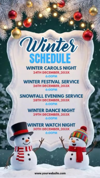White List-based Winter Program Schedule Instagram Story template