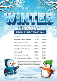 White List-based Winter Schedule A4 template