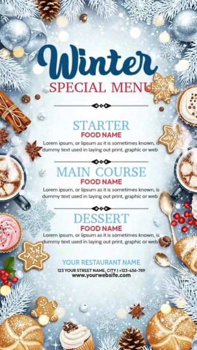 White List-based Winter Special Menu Instagram Story template