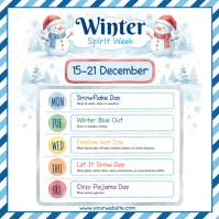 White List-based Winter Spirit Week Instagram Post template