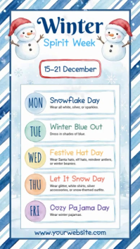 White List-based Winter Spirit Week Instagram Story template