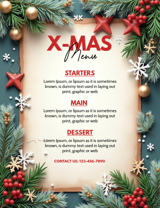 White List-based X-mas Special Menu Flyer (us Letter) template