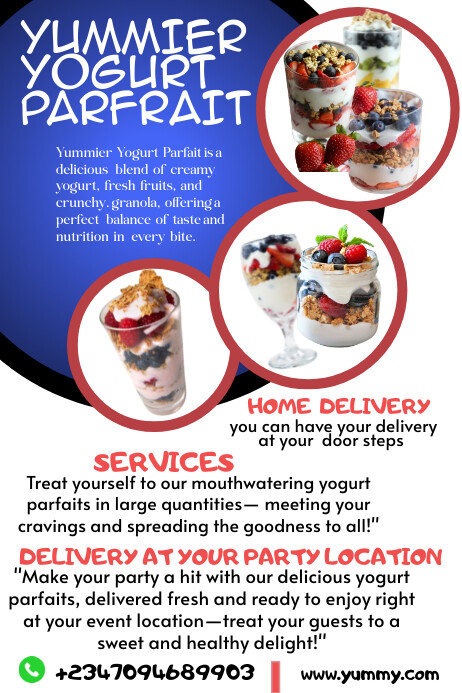 Parfait Front Design White List-based Yogurt Parfait Poster Template | PosterMyWall