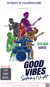 White Live Music Event Business Card Carte de visite template