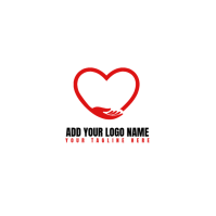 White Logo Design/Simple/heart/giving/foundation/red/helping/love/volunteer/donate/charity/logo/non Logotipo template