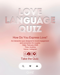 White Love Language Quiz Instagram Portrait template
