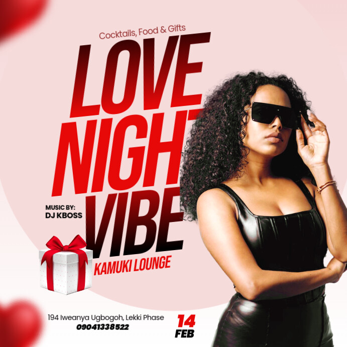 White Love Night Club Instagram Post template