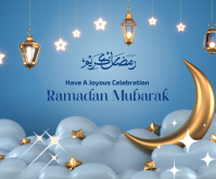 Blue Ramadan Celebration Rettangolo medio Template