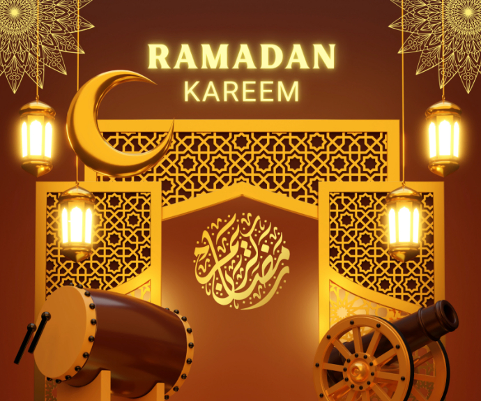 Plantilla de White Luxury Gold Ramadan Kareem Poster With Crescent Moon ...