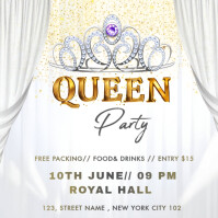 Branco Queen Party Square Template