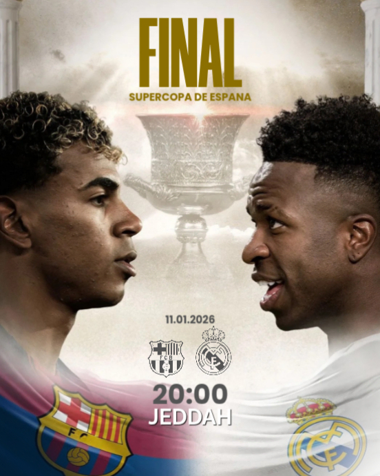 Copy of White Maksimalis Barcelona Vs Real Madrid Supercopa De España ...