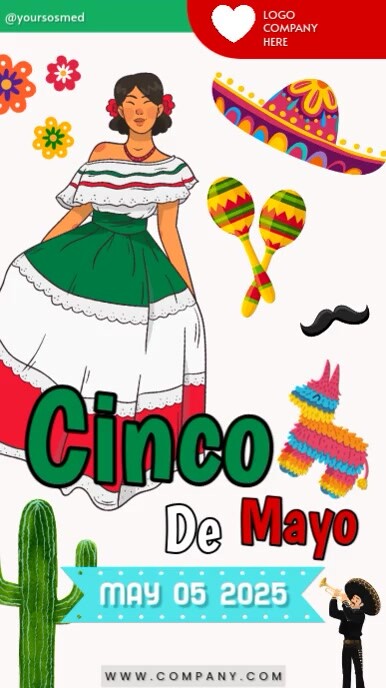 White Maksimalis Cinco De Mayo Party Greeting Event Mexican Reel Instagram template