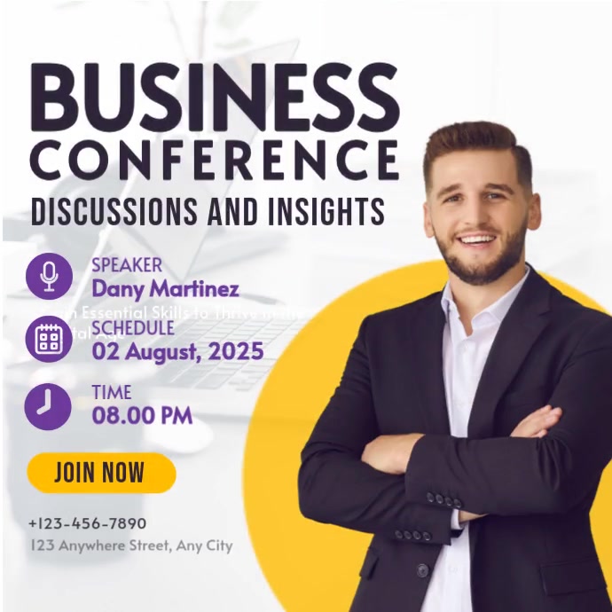 White Maksimalis Conference Pos Instagram template
