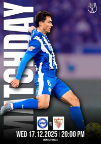 紫色 Football Matchday A5 Template