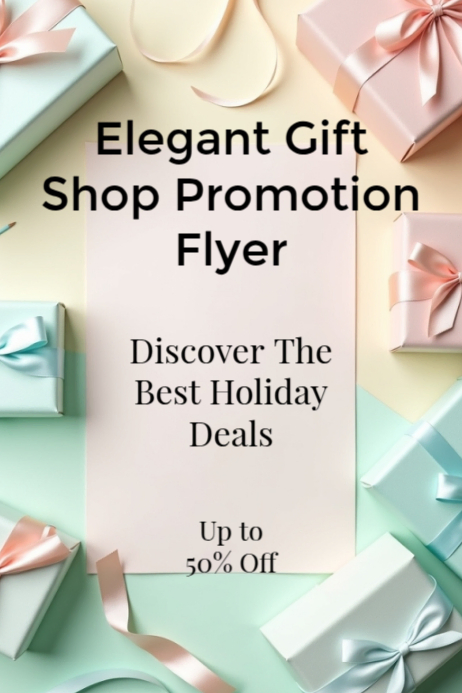 White Maksimalis Elegant Gift Shop Promotion Flyer Poster Template ...