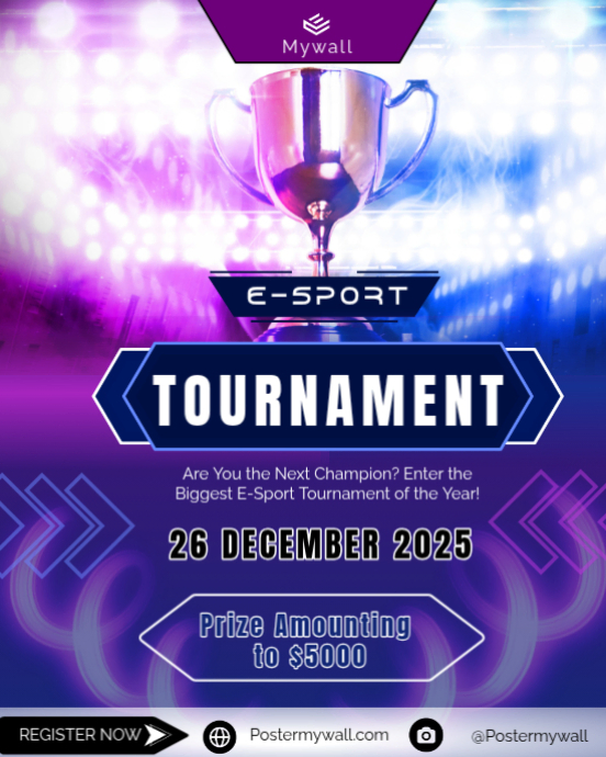 White Maksimalis Esports Tournament Poster Instagram Portrait Template ...