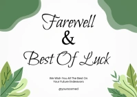 White Maksimalis Farewell Greeting Best Of Luck Soft Green A6 template