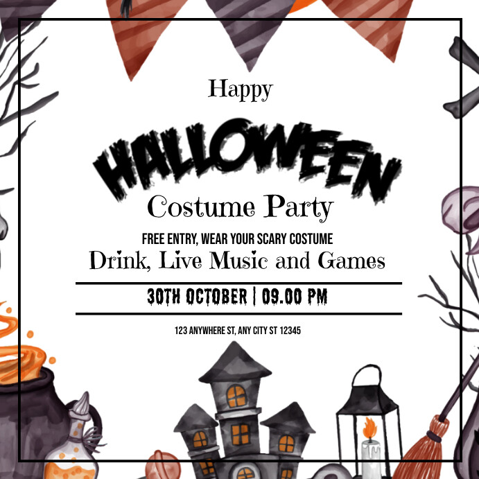 White Maksimalis Halloween Pos Instagram Template | PosterMyWall