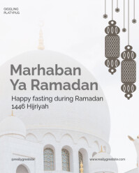White Maksimalis Marhaban Ya Ramadan Instagram Portrait template