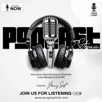 White Maksimalis Podcast Talkshow Persegi (1: Kvadrat (1:1) template