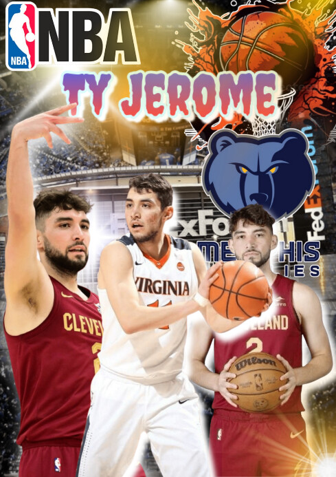 White Maksimalis Ty Jerome Memphis Grizzlies Nba Basketball Sport A4 template
