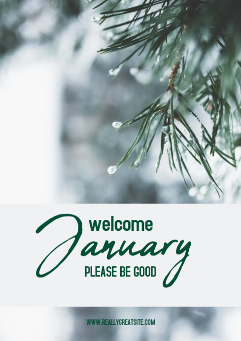 White Maksimalis Welcome January A3 Template | PosterMyWall
