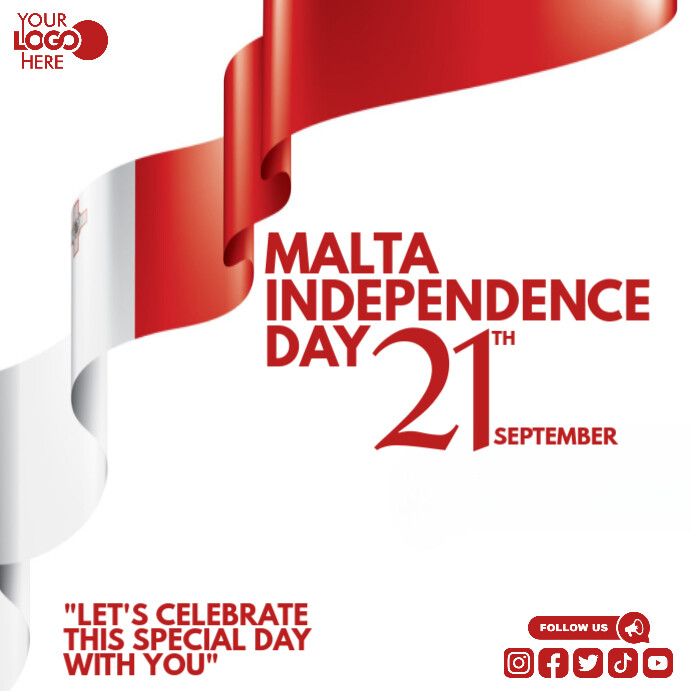 White Malta Independence Day Instagram Post template