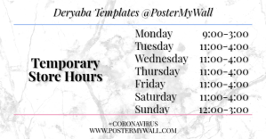 สีขาว Temporary Store Hours ภาพที่แชร์บน Facebook Template
