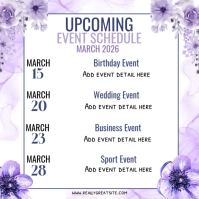 White march Event Schedule Instagram Post template