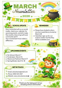 White March School Newsletter A4 template