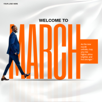 White March Welcome Message Instagram Post template